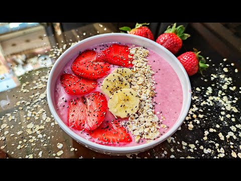 strawberry and banana smoothie recipe | healthy breakfast recipe | strawberry smoothie recipe