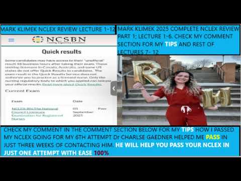 MARK KLIMEK COMPLETE NCLEX REVIEW 2025 LECTURES 1-12\ PART 1\CHECK THE COMMENT SECTION FOR MY TIPS
