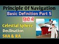 Principle Of Navigation IN HINDI Defination Of Declination SHA RA Celestial Sphere