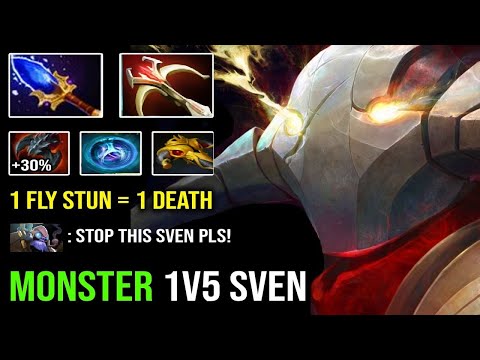 FLYING SUPERMAN Sven with Imba Scepter One Stun Delete Dota 2  7.28A