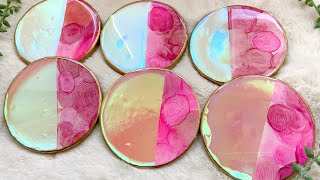 Color Shifting Glow in the Dark Resin Coasters
