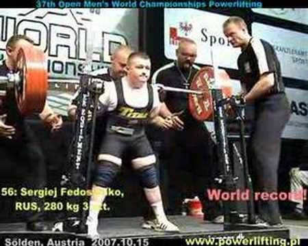 280 kg in 56 kg class - World Squat Record Sergiy Fedosienko