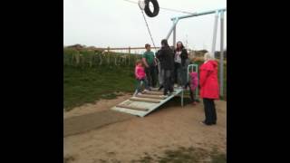 Jade Bird on the tyre swing at Temple Newsam