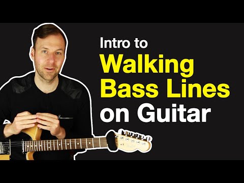 Jazz Guitar Walking Bass with Chords Part 1 - Two beats per chord