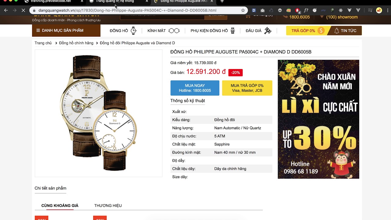 [Seri] - Website đồng hồ - Sửa lại form thuộc tính ở sản phẩm admin