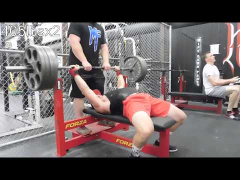 John Haack: 405x2x3 Bench at 188lbs