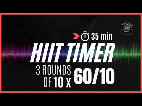 3 Rounds of 10 Sets of Interval timer with music 60 / 10 -  30 sec Rest btw Rounds - Mix 118