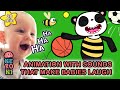 Baby Cartoons to Make Them Laugh and React | Goofy Panda and Beebee | Sports Balls | Neroni Kids