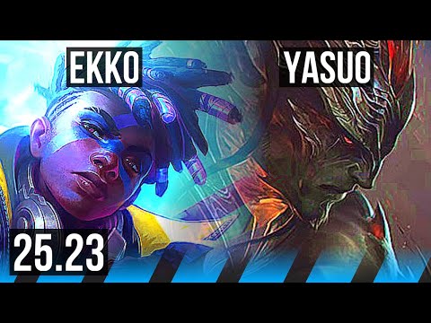 EKKO vs YASUO (MID) | 5k comeback, 700+ games | KR Master | 25.23