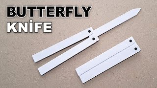 DIY - A4 KAĞITTAN KELEBEK BIÇAK NASIL YAPILIR - ( Butterfly Knife ! )