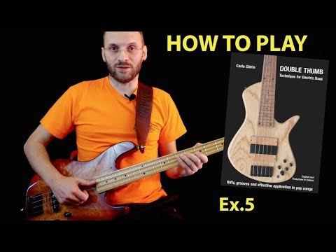 HOW TO PLAY Bass Riff of the Day 220 Double Thumb Technique ex5 (Carlo Chirio) ITA