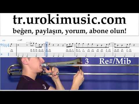 Trombon dersleri Vaina Loca - Ozuna x Manuel Turizo Notalar Eğitim um-ih723