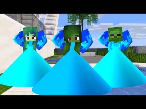 MONSTER SCHOOL : CHICKEN WING MEME ICE ZOMBIE FAMILY PRINCESS - MINECRAFT ANIMATION