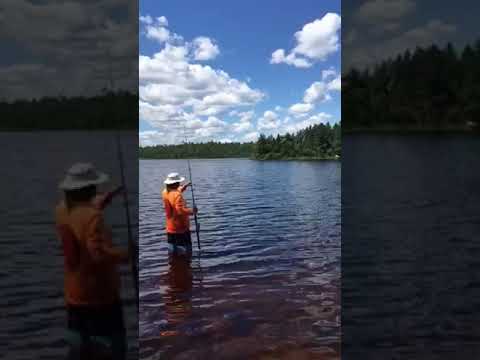 Fishing behind the campsite