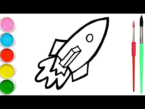 Comment dessiner une fusée pour bébé - Apprendre les couleurs pour les enfants