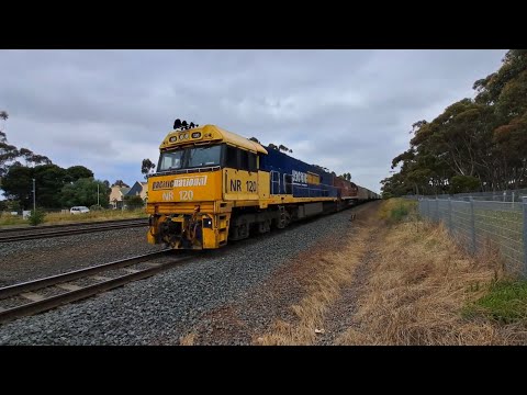 Pacific National NR120, The Ghan NR75 3PM7 Superfreighter At Lara