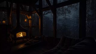 Rain Sounds and Cozy Fireplace at Night Ambience for Study, Sleep and Relaxation