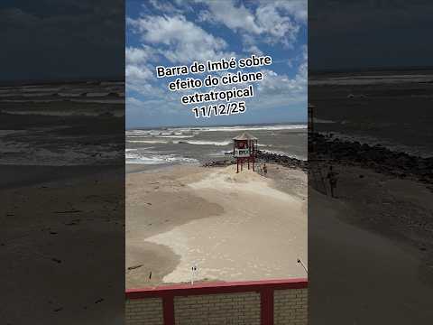 Barra de Imbé maré alta efeito do ciclone extratropical