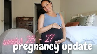 WEEKS 26 - 27 PREGNANCY UPDATE 🎀 | glucose test & baby sprinkle!