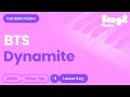 BTS - Dynamite (Lower Key) Piano Karaoke