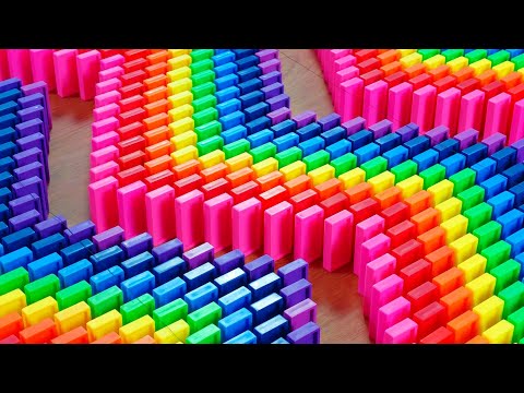 40,000 RAINBOW Dominoes! - A Satisfying Domino Screenlink