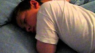 Austin hiccups in his sleep