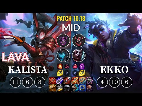 HLE Lava Kalista vs Ekko Mid - KR Patch 10.18