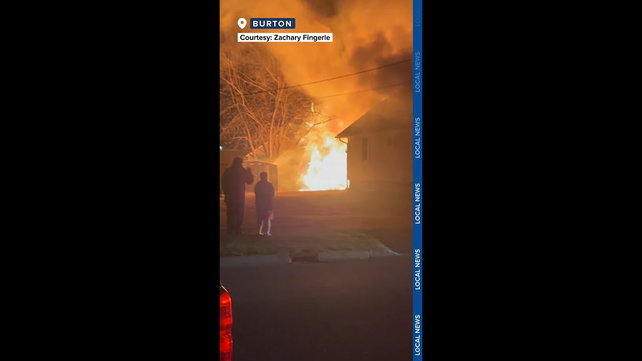 Video of a house fire in Burton on Wednesday night.