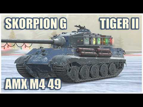 Skorpion G, Tiger II & AMX M4 49 • WoT Blitz Gameplay
