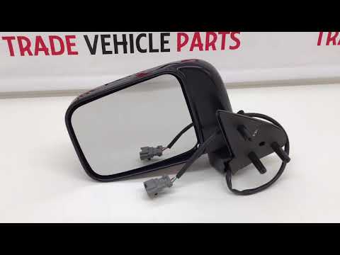 Fits Nissan Navara 2001-2006, Door Wing Mirror Electric Black Paintable Passenger Side video