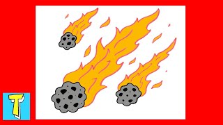 How to Draw a Meteor | Meteorites / Easy Step by Step Drawing Guide Tutorial