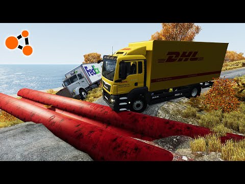 Trucks vs Upside Down Speed Bumps BeamNG.drive | Beamng Crashes TV