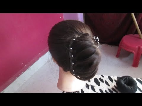 Latest Party Twisted Bun Hairstyle#Wedding Hairstyle for Medium Hair#Easy Hairstyle