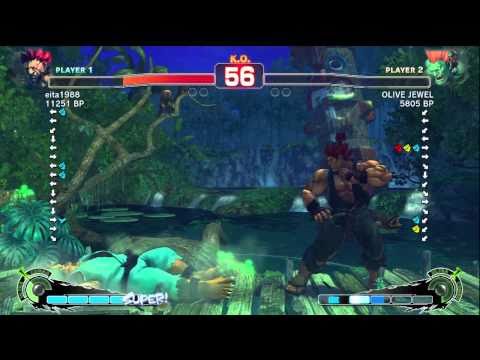 Eita [Akuma] vs OLIVE JEWEL [Blanka] SSF4 Japanese Online Ranked Matches - TRUE-HD