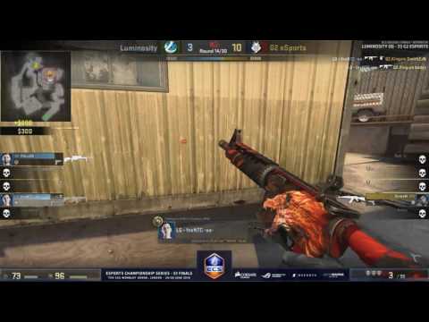 CS:GO - Luminosity fnx INSANE 4k clutch vs G2 Esports  @ECS Final 1