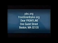 Frontline Closing Credits PBS 2010 WGBH BOSTON W Announcer
