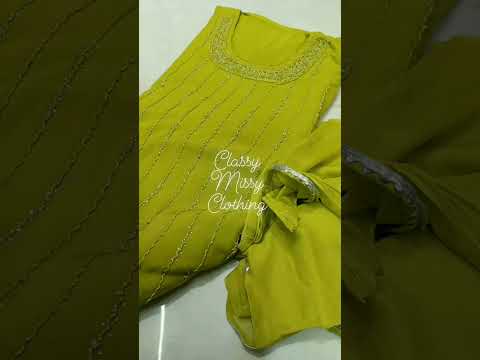 Organza shirt with hand workShiffon dupptaShantoon bottom #9310300031 dm for booking