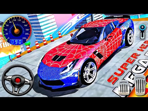 Superhero Car Mega Ramp Racing - Impossible GT Car Stunts Driving 3D - Android GamePlay