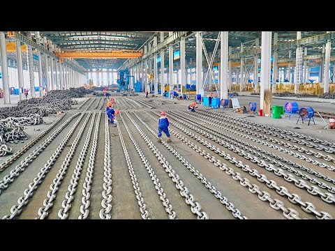 The process of batch forging anchor chains in Chinese factories