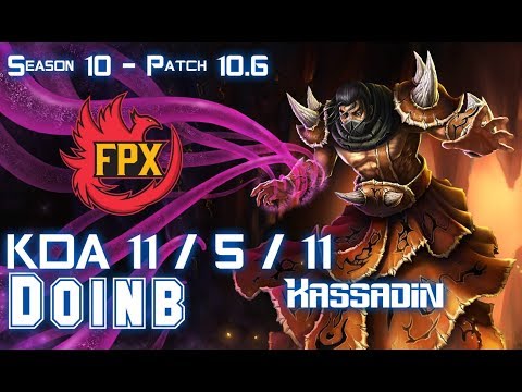 FPX Doinb KASSADIN vs ZOE Mid - Patch 10.6 KR Ranked