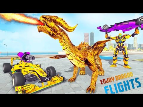 Dragon robot car transformation 2020 game| Robot game| Android game play..!