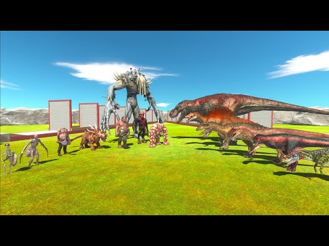 Race Between Carnivorous Dinosaurs & Infernals, Wall Racing  - Animal Revolt Battle Simulator