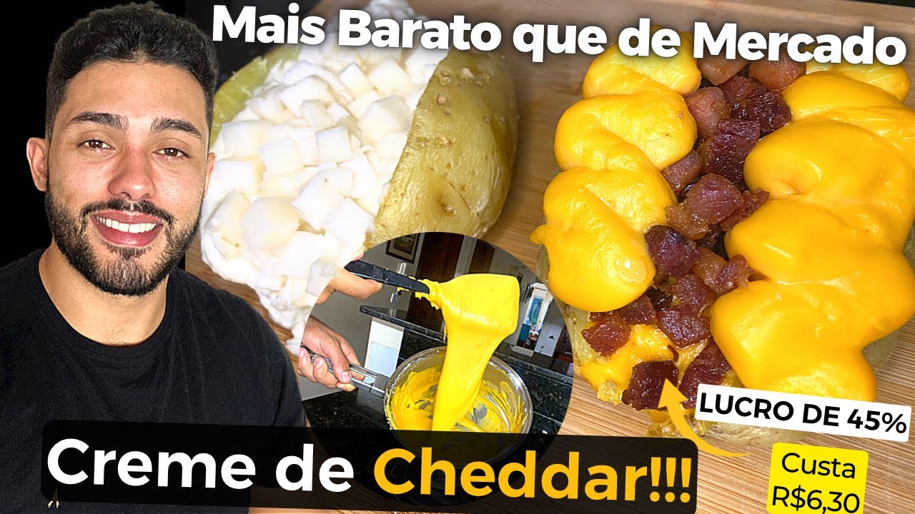 Como Faturar 10k por més/ Vendendo 20 Batatas de Bacon com CREME DE CHEDDAR por DIA- Lucro de 45%