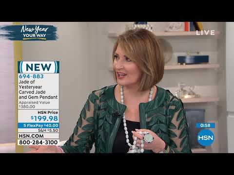 Jade of Yesteryear Sterling Silver Carved Jade and Gemst...