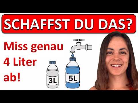🚀🚀🚀 Miss genau 4 Liter ab! | Mathe Rätsel, Logik Aufgabe, IQ Test