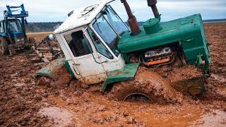 T-150 Tractor Buried in Mud—The Tow That Finally Wins! Extreme Off-Road Recovery