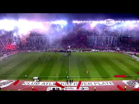 ESPECTACULAR Recibimiento River Plate vs Boca Juniors -Semifinal Copa Sudamericana 2014