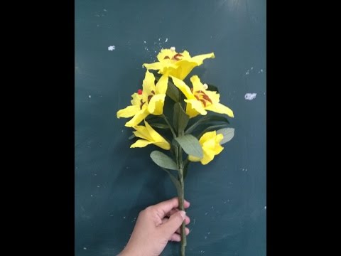 How To Make  Lily Paper Flowers From Crepe Paper