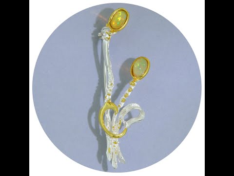 Brosa Argint 925 Accente Aurite Opal Natural - Spring Blooming