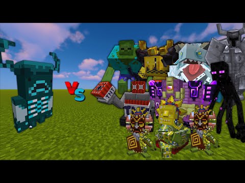 Baby Warden vs All Minecraft Bosses (Mowzie's Mobs, Golemania, Cataclysm) | Minecraft